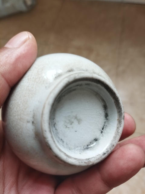 古玩陶瓷哥釉蒜頭瓶真品鑒賞圖