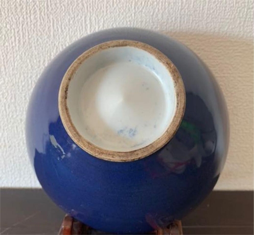 古玩陶瓷藍(lán)釉碗真品鑒賞圖