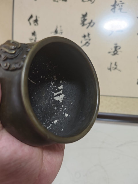 古玩銅器現(xiàn)代工藝品天雞耳簋式爐真品鑒賞圖