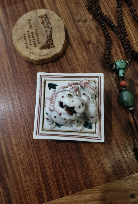 古玩陶瓷五彩四方香薰?fàn)t真品鑒賞圖