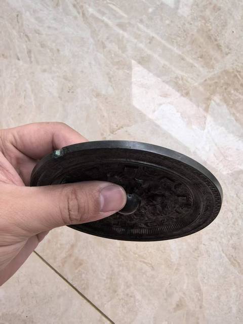 古玩銅器漢代半圓方枚神獸鏡真品鑒賞圖
