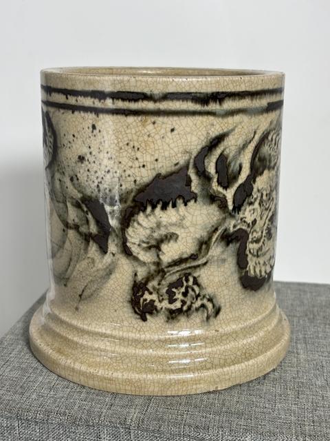 古玩陶瓷龍紋青花筆筒真品鑒賞圖