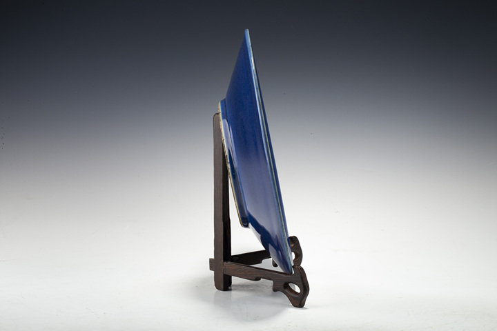 古玩陶瓷清中晚·霽藍釉盤真品鑒賞圖