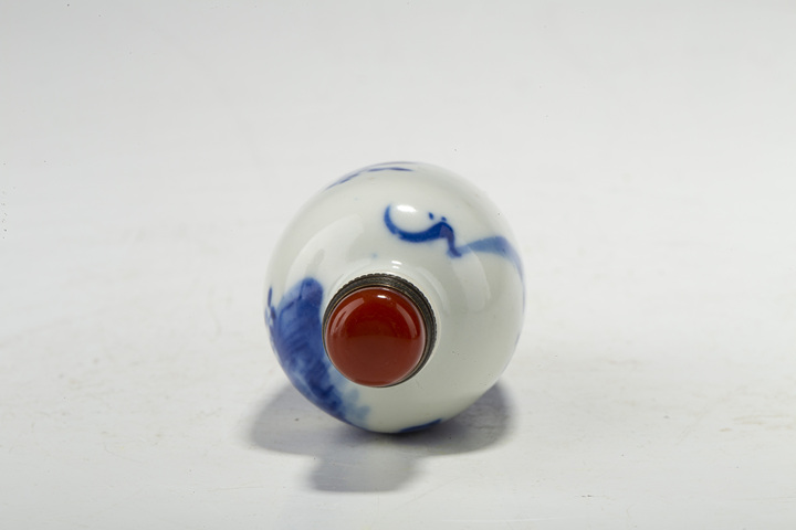古玩陶瓷清光緒·青花人物故事紋鼻煙壺真品鑒賞圖