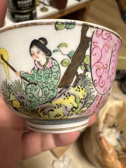 古玩陶瓷人物杯盤真品鑒賞圖
