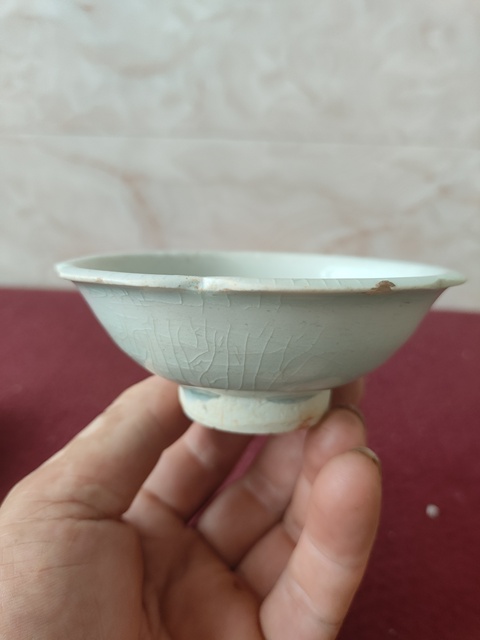 古玩陶瓷青白釉葵口碗真品鑒賞圖
