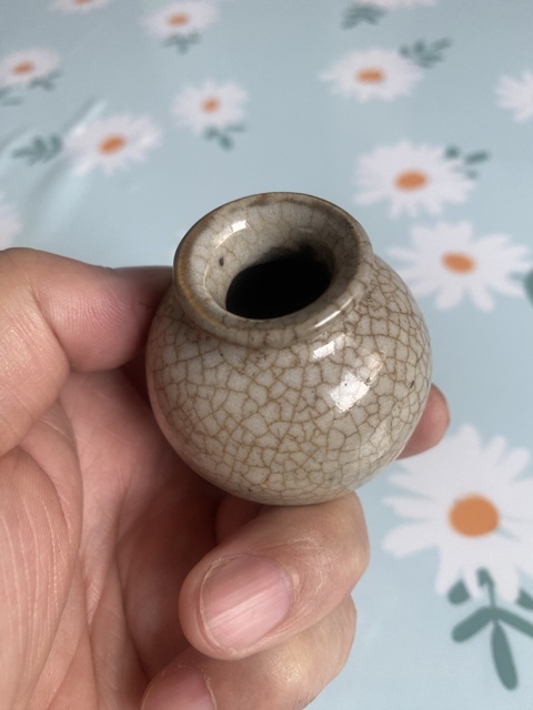 古玩陶瓷乾隆哥釉石榴尊真品鑒賞圖