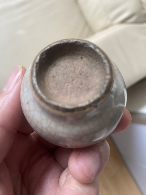 古玩陶瓷乾隆哥釉石榴尊真品鑒賞圖