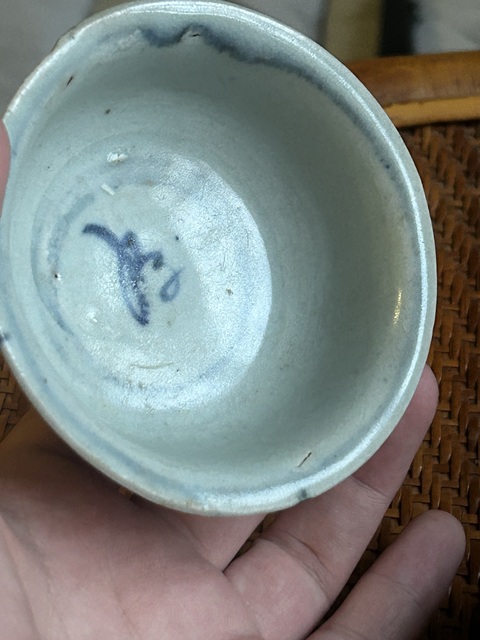 古玩陶瓷明早期松竹梅青花壓手杯拍賣,當前價格1500元