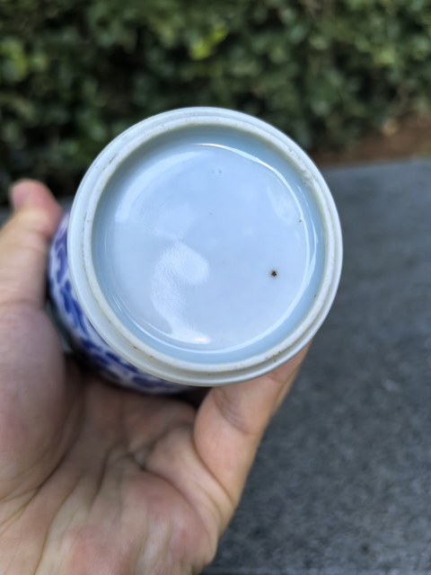 古玩陶瓷青花西番蓮小罐真品鑒賞圖