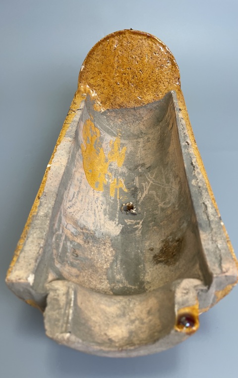 古玩陶瓷黃釉龍紋瓦真品鑒賞圖