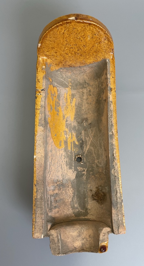 古玩陶瓷黃釉龍紋瓦真品鑒賞圖