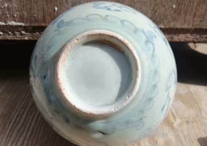 古玩陶瓷青花海馬紋碗真品鑒賞圖