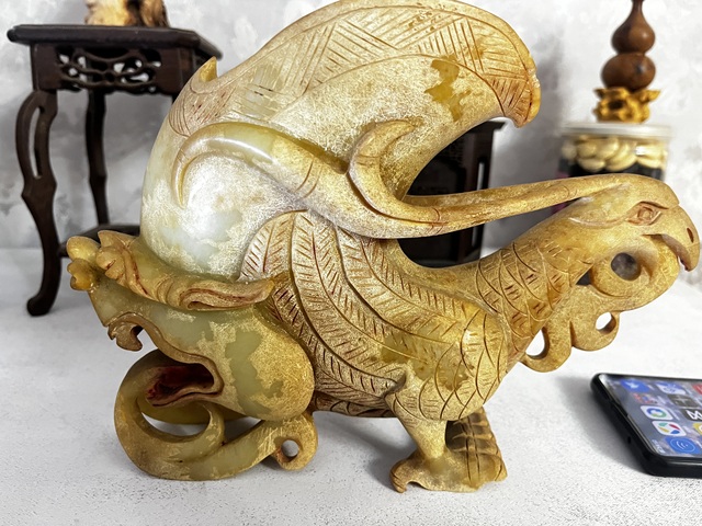 古玩玉器做舊仿古“龍鳳杯”真品鑒賞圖
