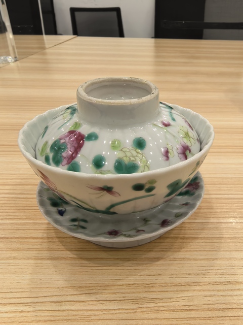 古玩陶瓷粉彩蓋碗真品鑒賞圖