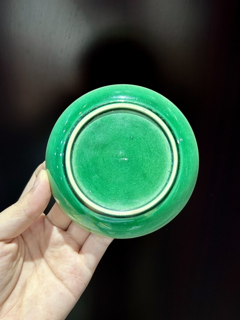 古玩陶瓷綠釉龍紋盤真品鑒賞圖