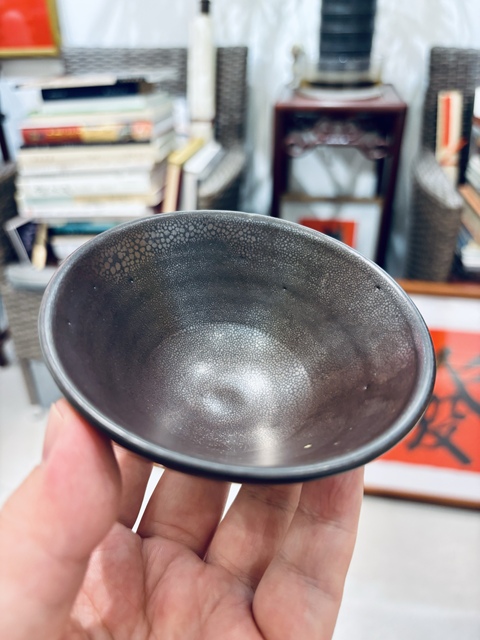古玩陶瓷磁州窯油滴釉茶碗真品鑒賞圖