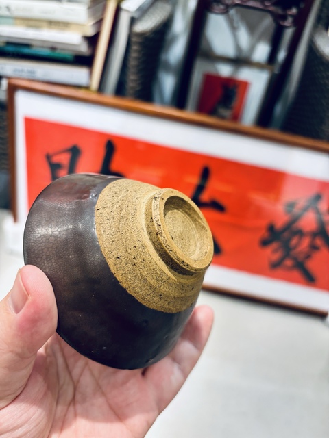 古玩陶瓷磁州窯油滴釉茶碗真品鑒賞圖