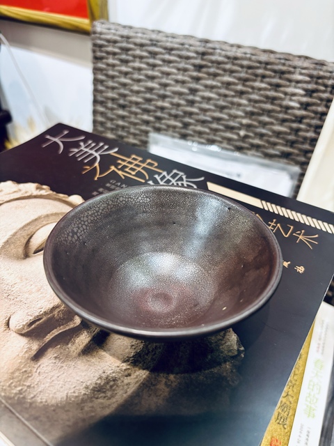 古玩陶瓷磁州窯油滴釉茶碗真品鑒賞圖