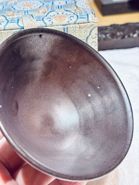 古玩陶瓷磁州窯油滴釉茶碗真品鑒賞圖