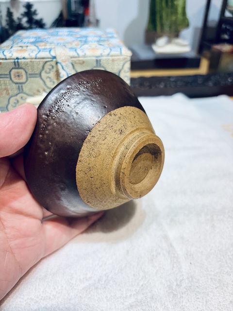 古玩陶瓷磁州窯油滴釉茶碗真品鑒賞圖