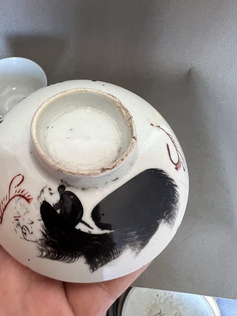古玩陶瓷墨彩太師少保圖蓋碗真品鑒賞圖