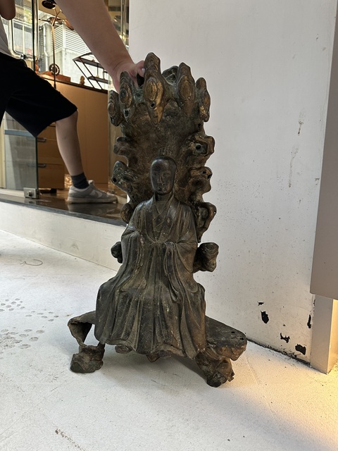 古玩銅器高士真品鑒賞圖