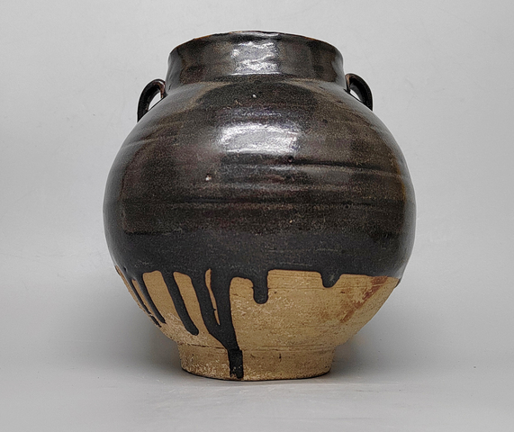 古玩陶瓷黑釉雙系罐真品鑒賞圖