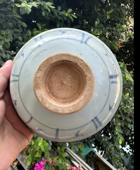 古玩陶瓷花卉紋青花小碗真品鑒賞圖