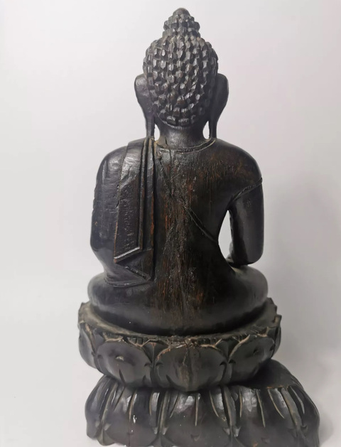 古玩雜項(xiàng)木雕佛像真品鑒賞圖