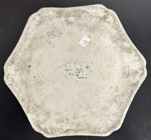 古玩陶瓷清晚期 青花山水紋六方茶盤真品鑒賞圖