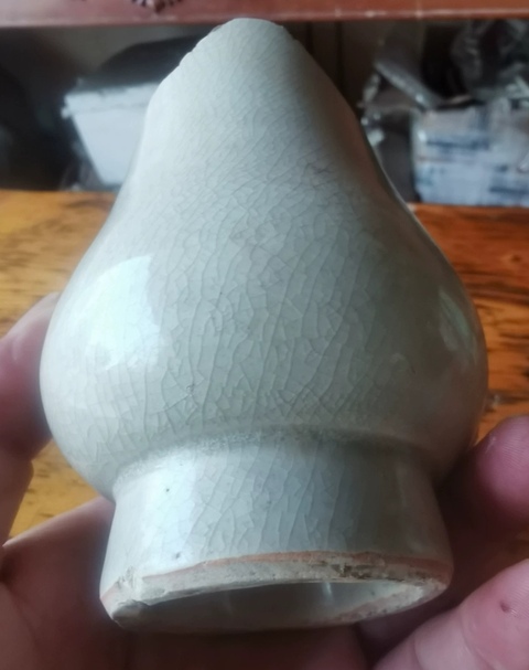 古玩陶瓷哥釉琵琶尊真品鑒賞圖