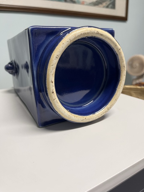 古玩陶瓷霽藍釉琮式瓶真品鑒賞圖