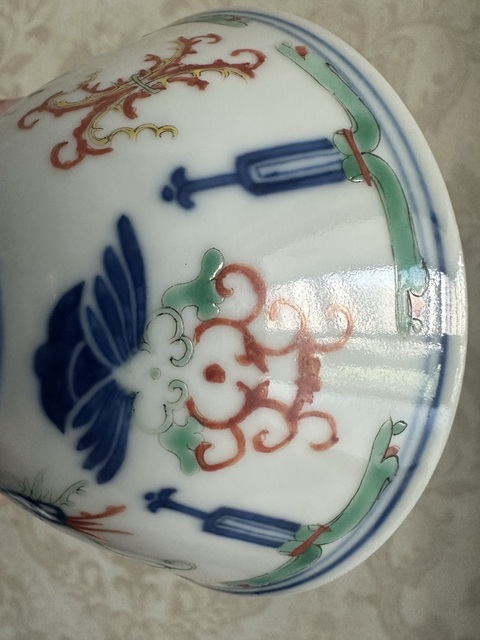 古玩陶瓷青花加彩碗真品鑒賞圖