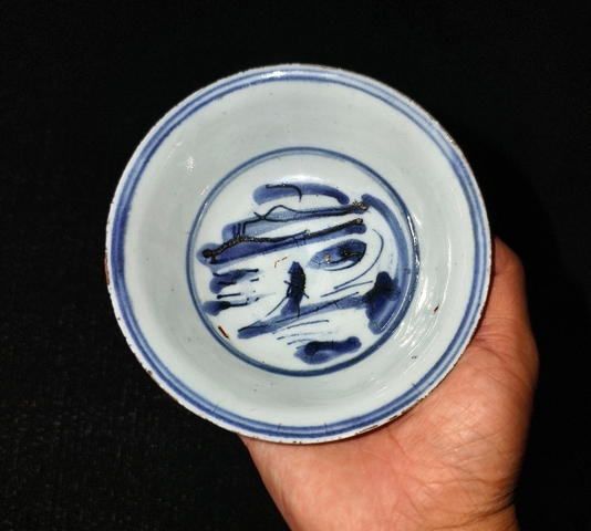 古玩陶瓷明末清初青花碗真品鑒賞圖