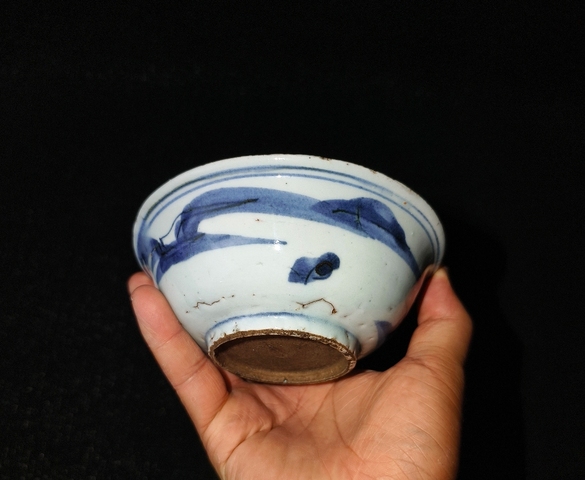 古玩陶瓷明末清初青花碗真品鑒賞圖