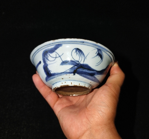 古玩陶瓷明末清初青花碗真品鑒賞圖