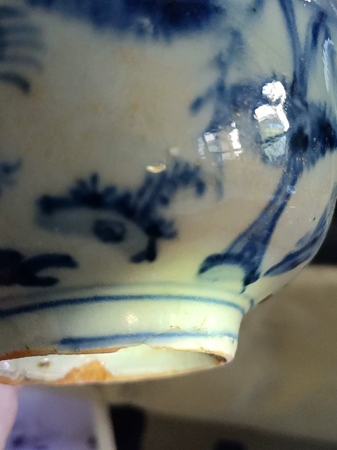 古玩陶瓷青花鶴鹿同春圖茶碗真品鑒賞圖