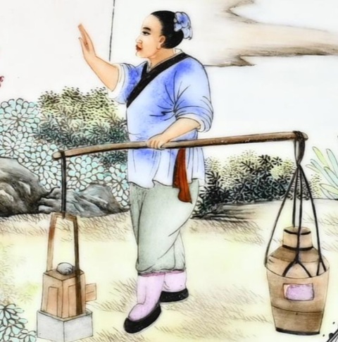 古玩陶瓷粉彩人物故事紋盤真品鑒賞圖