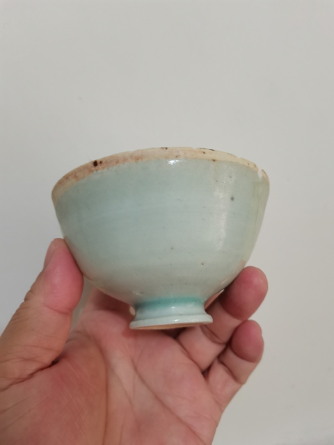 古玩陶瓷湖田窯高足茶碗拍賣，當前價格0元