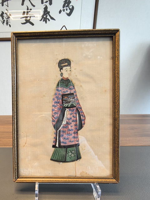 古玩字畫清代一品誥命夫人燈草畫拍賣,當(dāng)前價(jià)格980元