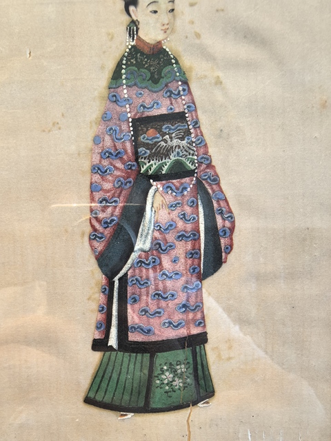古玩字畫清代一品誥命夫人燈草畫拍賣,當(dāng)前價(jià)格980元