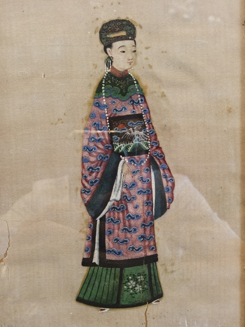 古玩字畫清代一品誥命夫人燈草畫拍賣,當(dāng)前價(jià)格980元
