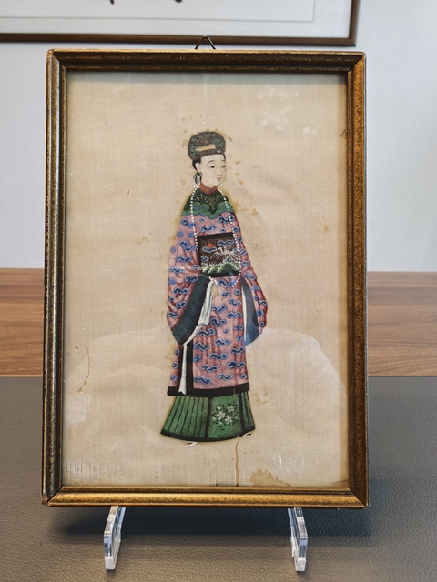 古玩字畫清代一品誥命夫人燈草畫拍賣,當(dāng)前價(jià)格980元