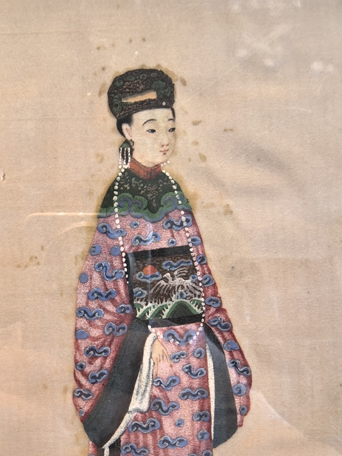 古玩字畫清代一品誥命夫人燈草畫拍賣,當(dāng)前價(jià)格980元