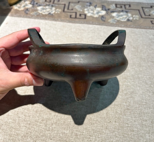 古玩銅器鳳眼爐真品鑒賞圖