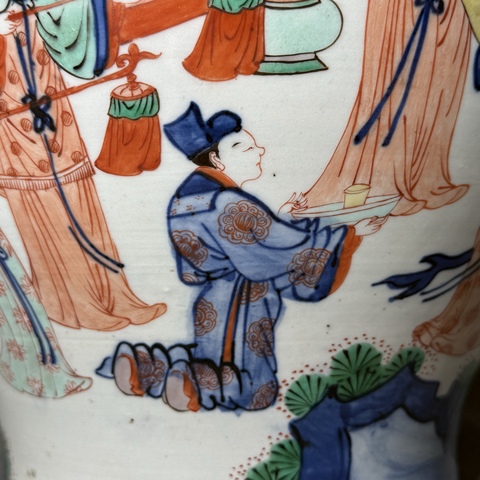 古玩陶瓷青花五彩將軍罐真品鑒賞圖
