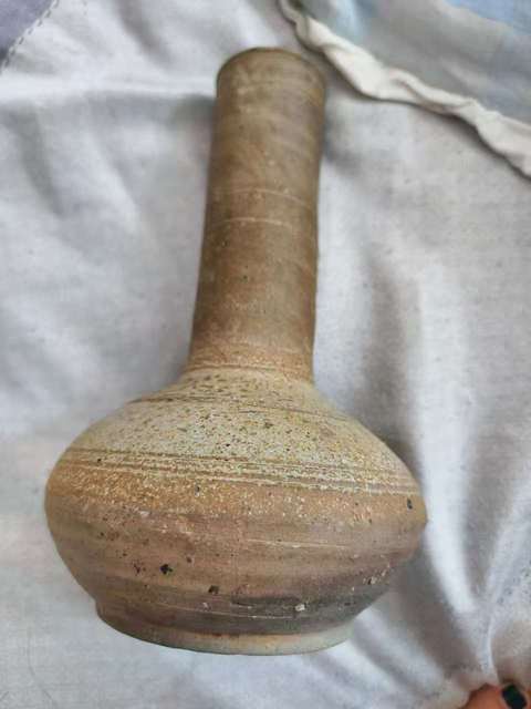 古玩陶瓷青釉長(zhǎng)頸瓶真品鑒賞圖