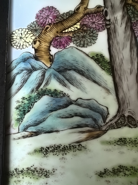 古玩陶瓷粉彩嬰戲圖瓷板真品鑒賞圖