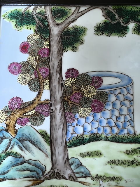 古玩陶瓷粉彩嬰戲圖瓷板真品鑒賞圖